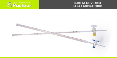 Bureta de vidrio para laboratorio