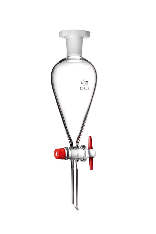 Embudo Vidrio Separador Boro 3.3 125ml Con Robinete Ptfe