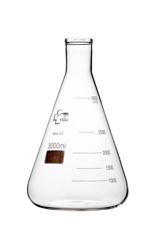 Erlenmeyer Vidrio Boro 3.3 3000ml