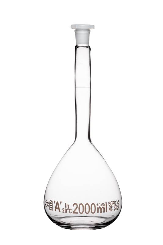 Matraz Vidrio Boro 3.3 Con Tapa Plástica 2000ml