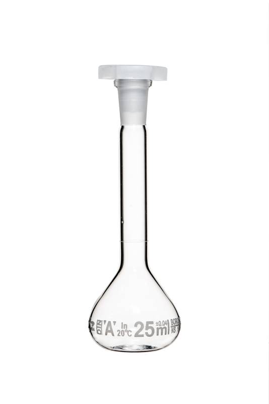 Matraz Vidrio Boro 3.3 Con Tapa Plástica 25ml