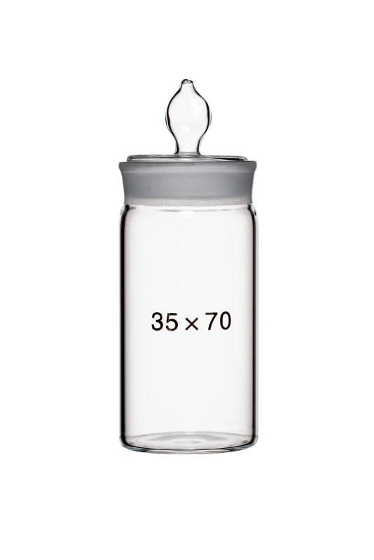 Pesafiltro Vidrio Boro 3.3 35mm Diámetro 70mm Alto