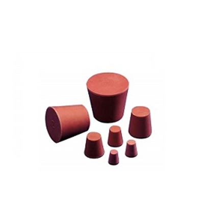 Tapón Goma N° 12 Rojo, Inferior 21mm,  Superior 27mm, Altura 30mm