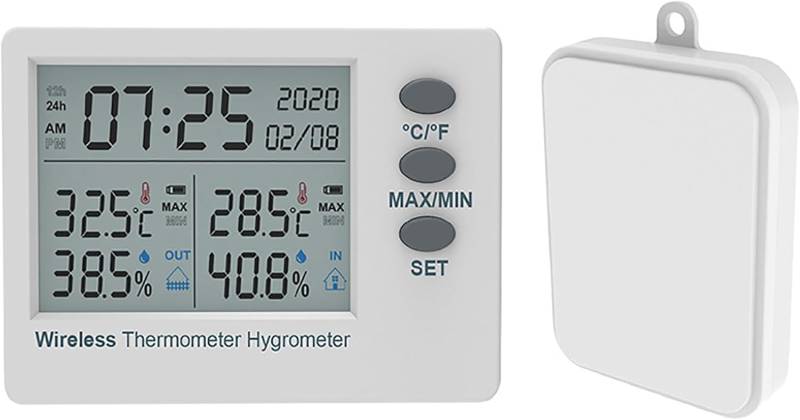 Termometro Higrometro Interior- Exterior, SPE-44CK2430 Sensor Inalambrico -40C° a 70°C