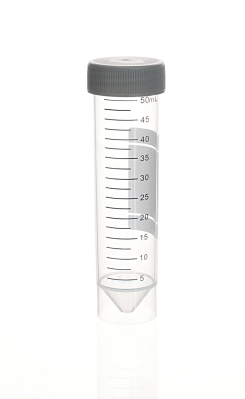 Tubo tipo Falcon PP, 50ml, fondo cónico, graduado, autoclavable, Pack x 25