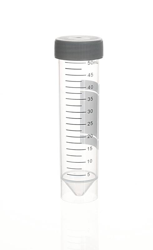 Tubo tipo Falcon PP, 50ml, fondo cónico, graduado, autoclavable, Pack x 25