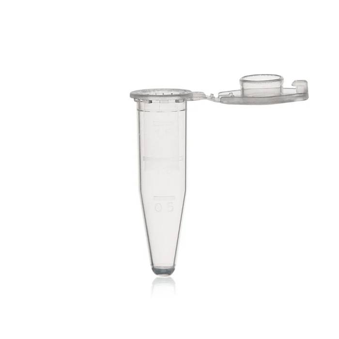 Tubo tipo Eppendorf, Pack x 500,  PP, 1.5 ml, con tapón, autoclavable.