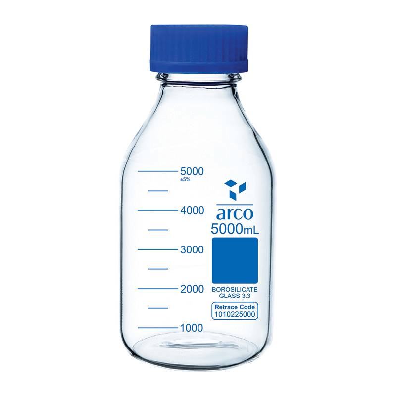 FRASCO TIPO SCHOTT BORO 3.3 5000ML GRADUADO, INCOLORO