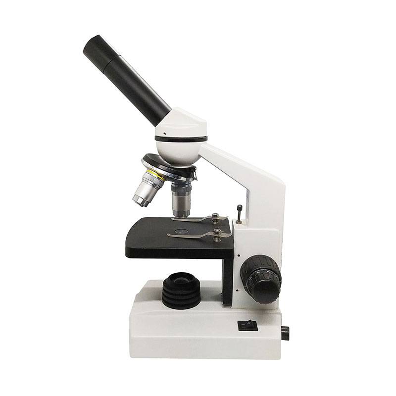 Microscopio Monocular  GZ-640L,Óptica Acromática, 3 Objetivos 640x, Con Luz