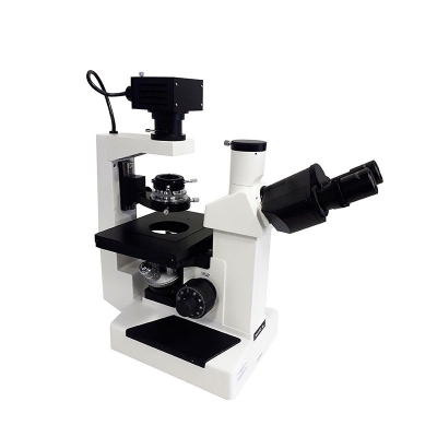 Microscopio Trinocular Biológico Invertido ZOU-T, Óptica Plana, Ph10x, Revólver Cuádruple, LED 