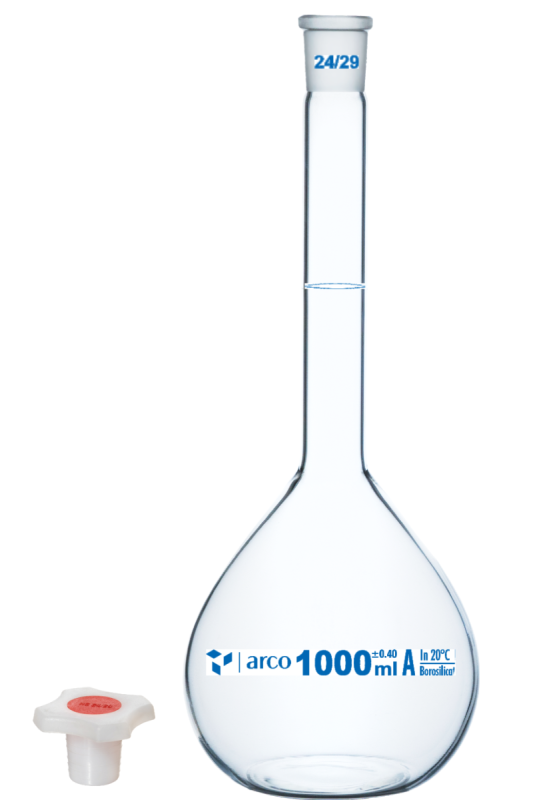 Matraz volumétrico aforado Boro 3.3 1ML, Incoloro, tapón plástico, Clase A con certificado de lote