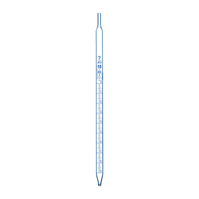 Pipeta graduada tipo serológica BORO 3.3 x 10ml al 1/10, clase A con certificado de lote